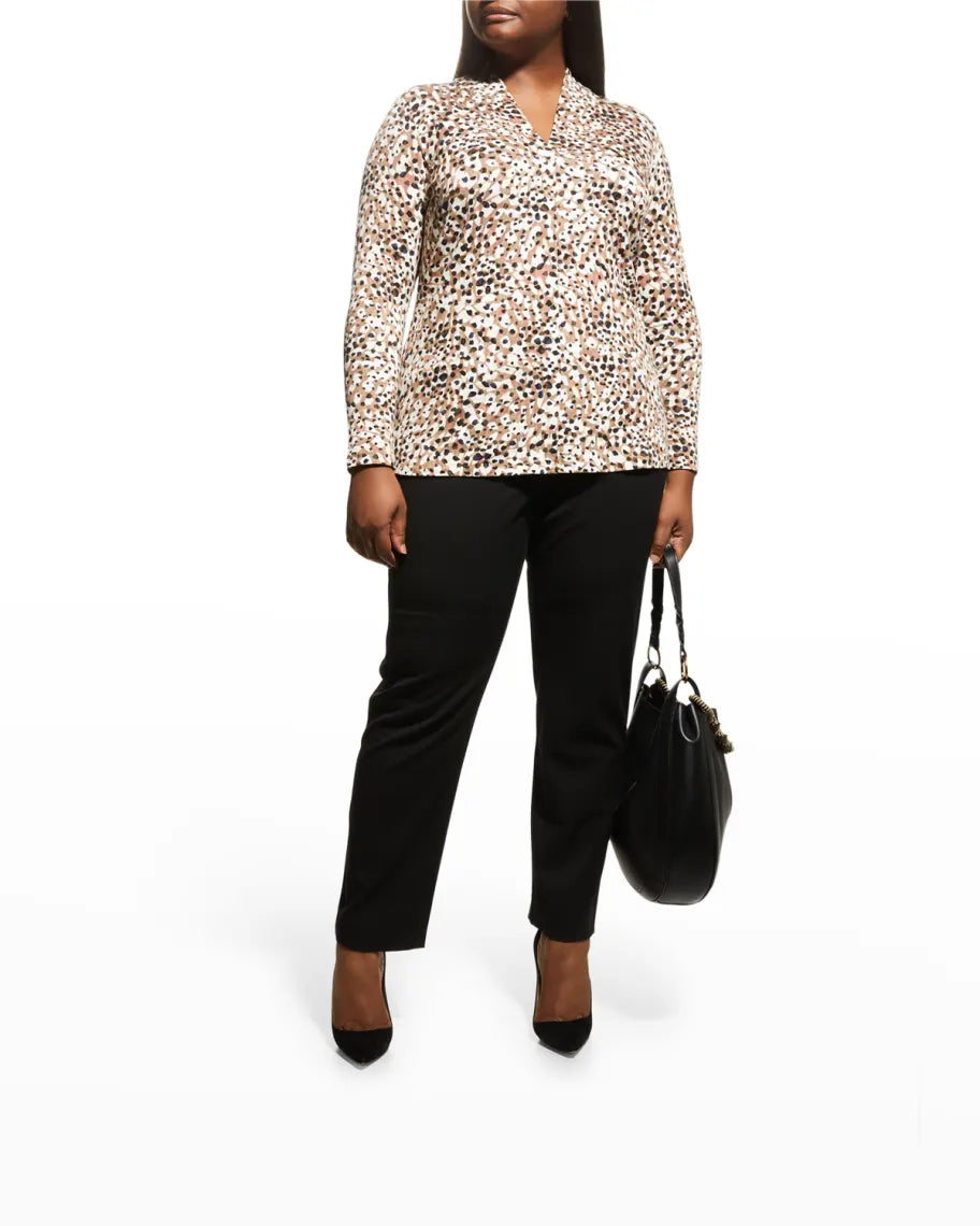 NIC+ZOE Plus Size Forest Spot Print Top