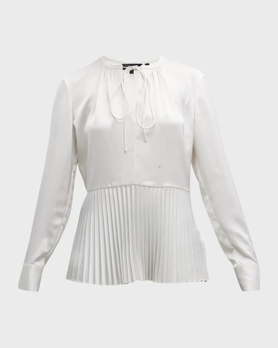 Theory Pleated Peplum Hem Top