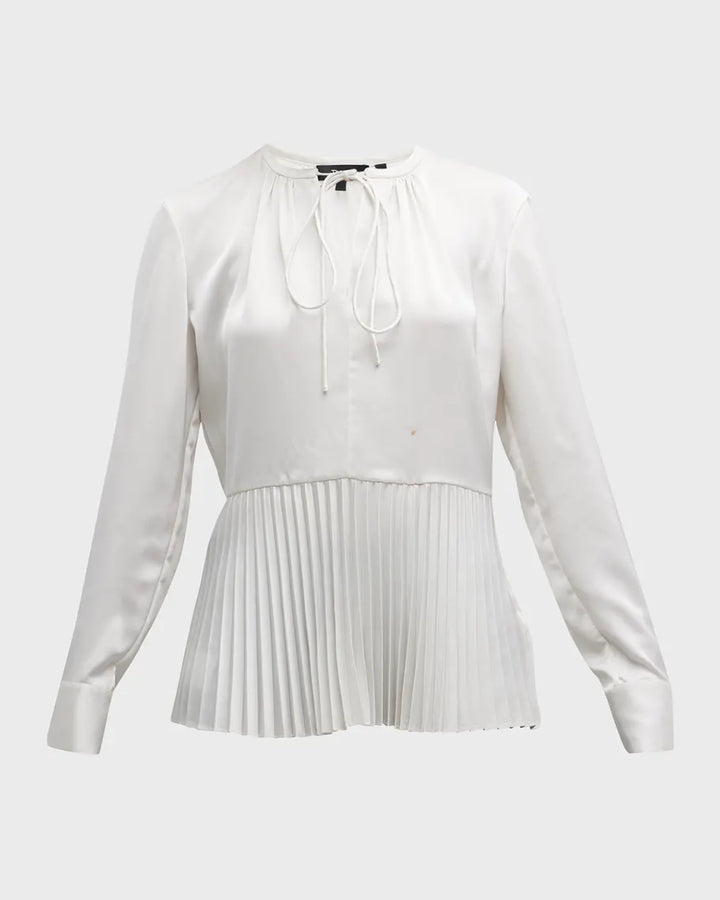 Theory Pleated Peplum Hem Top