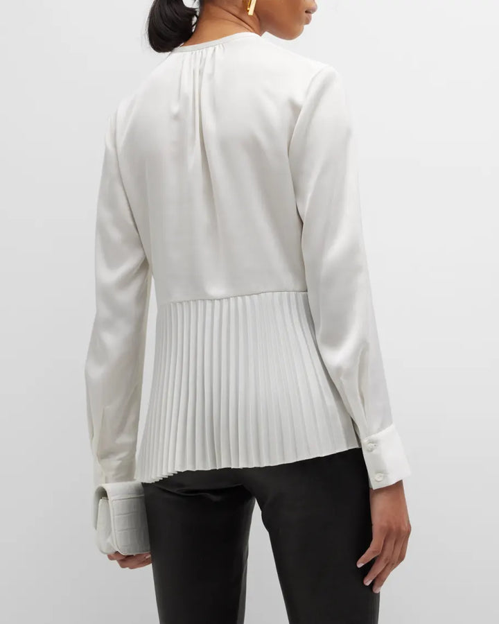 Theory Pleated Peplum Hem Top