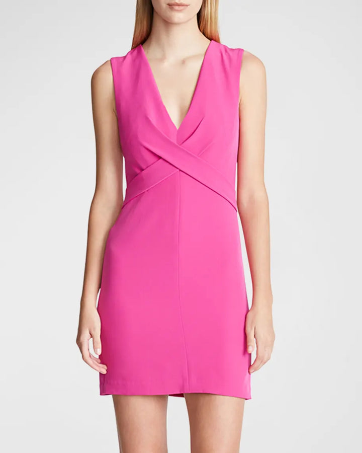 HALSTON Colette Crossover Mini Dress