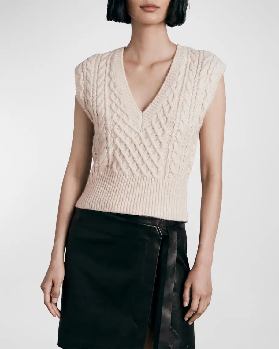 rag & bone Elizabeth Cable Knit Sweater Vest