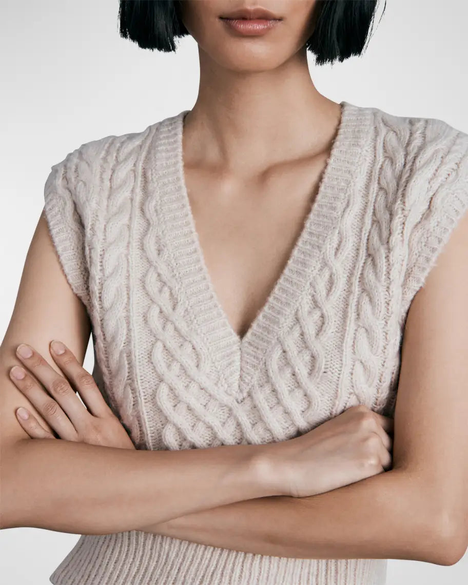 rag & bone Elizabeth Cable Knit Sweater Vest