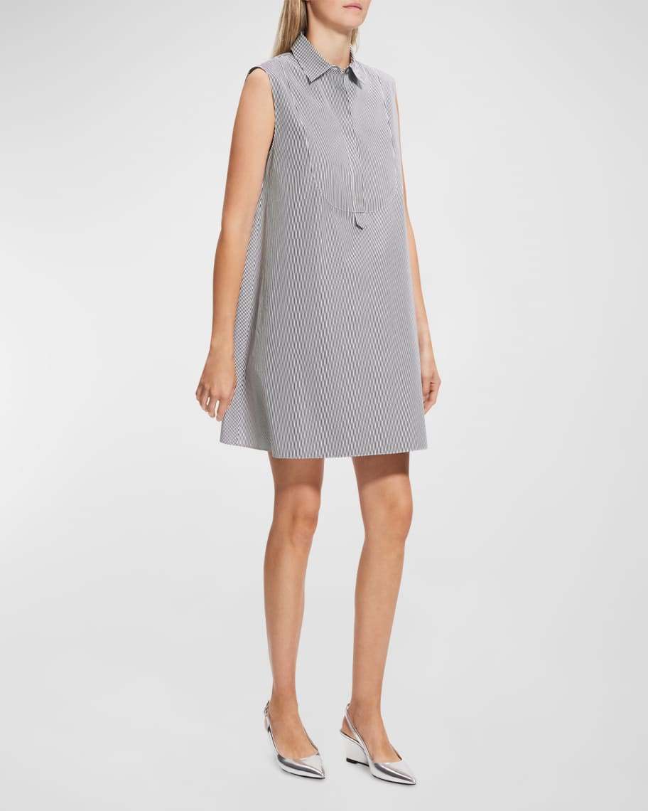 Theory Cotton Collared Tunic Dress