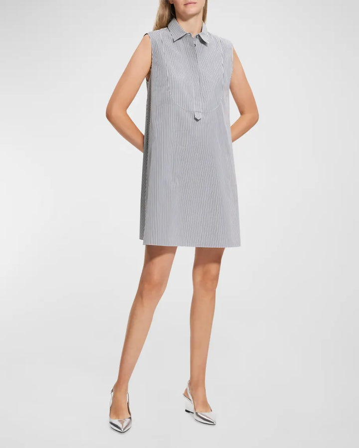 Theory Cotton Collared Tunic Dress