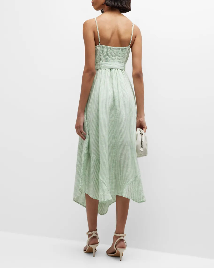 JONATHAN SIMKHAI Leighton Belted Handkerchief Hem Dress