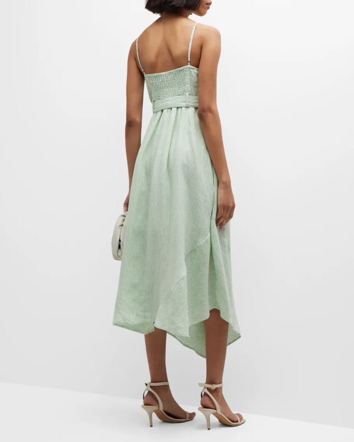 JONATHAN SIMKHAI Leighton Belted Handkerchief Hem Dress