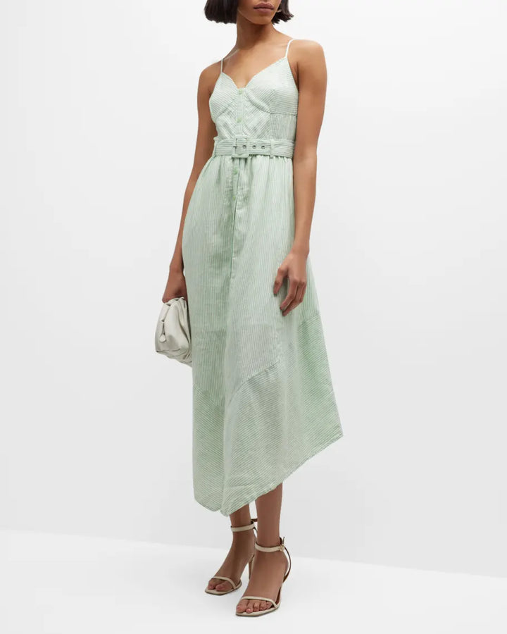 JONATHAN SIMKHAI Leighton Belted Handkerchief Hem Dress