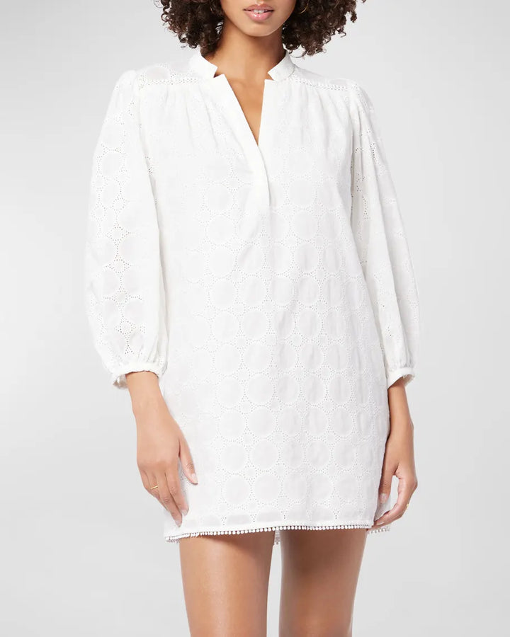 Joie Olive Cotton Puff Sleeve Mini Dress