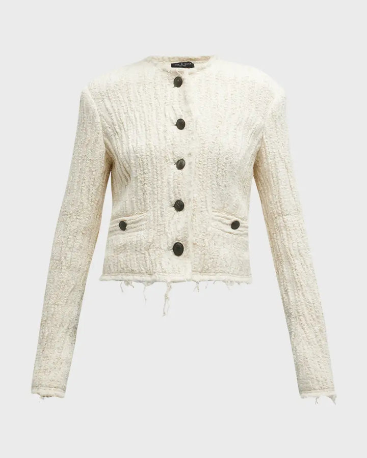 rag & bone Annalise Frayed Textured Jacket