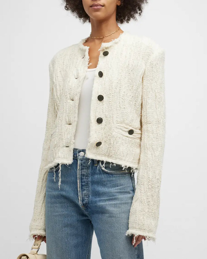 rag & bone Annalise Frayed Textured Jacket