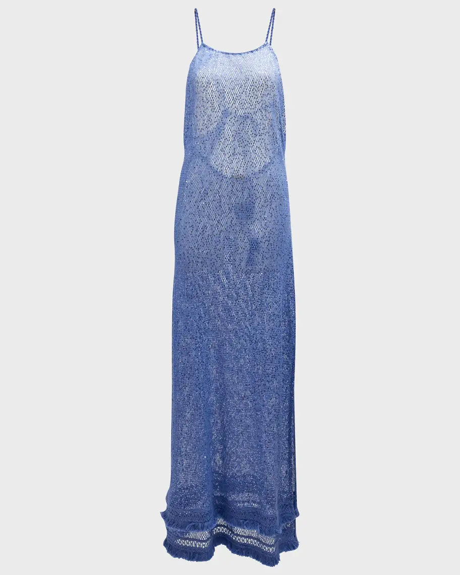 Ramy Brook Jayme Sequin Mesh Maxi Dress Swim Cover-Up