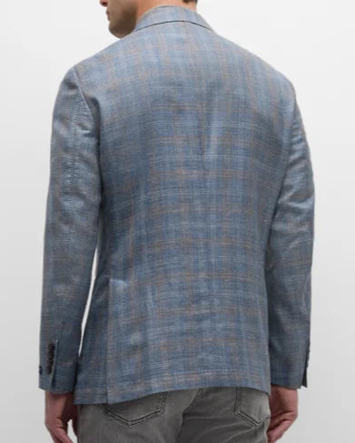 Peter Millar Crown Crafted Andover Plaid Tailored Fit Soft Jacket