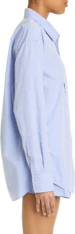 Alexander Wang Paisley Jacquard Button-Up Boyfriend Shirt