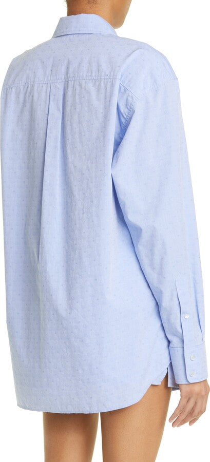 Alexander Wang Paisley Jacquard Button-Up Boyfriend Shirt