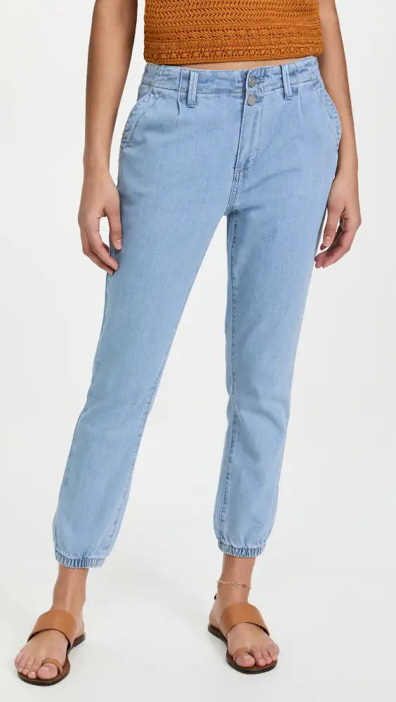 PAIGE Pleated Mayslie Double Button Jeans