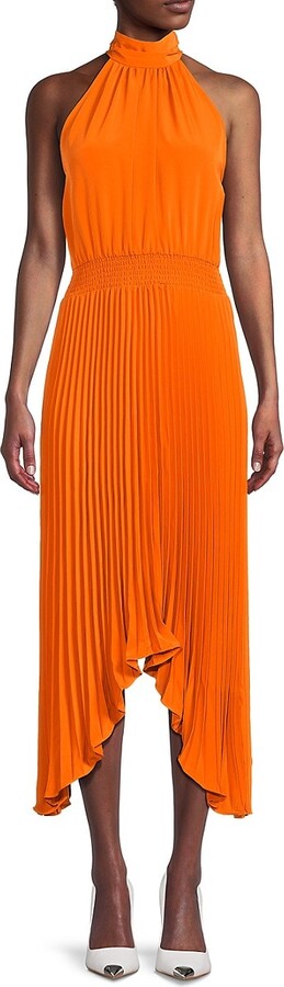 KARL LAGERFELD PARIS High Neck Pleated Dress