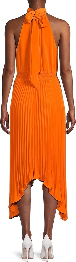 KARL LAGERFELD PARIS High Neck Pleated Dress