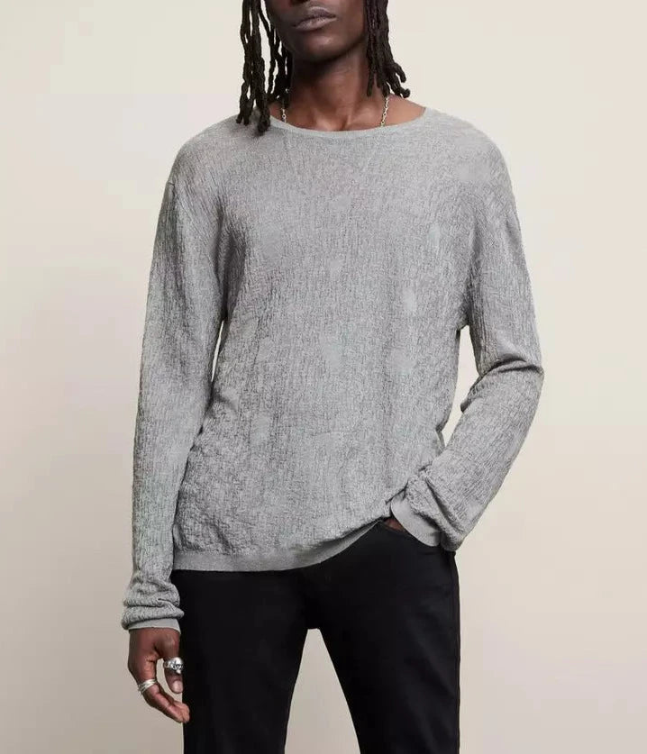 John Varvatos MEN Lightweight Textured Crewneck Sweater
