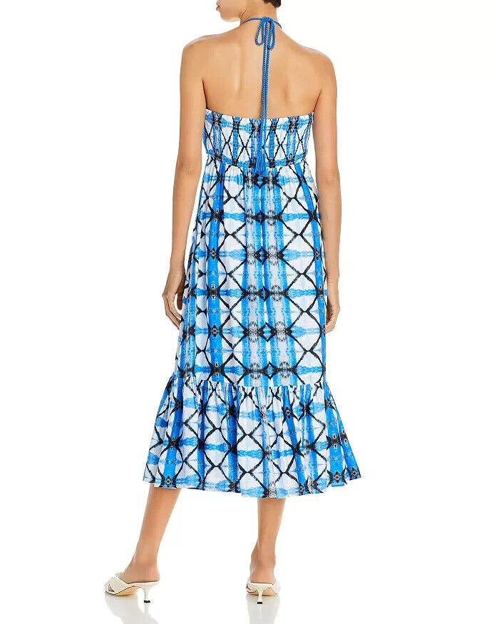 AQUA Crochet Batik Halter Dress