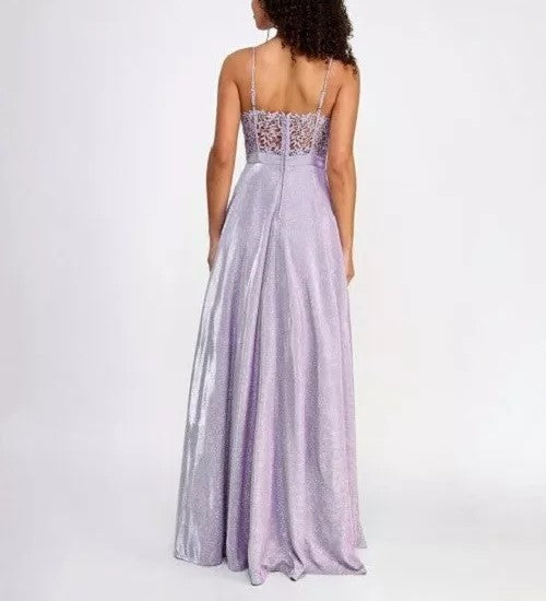 City Studio Juniors' Sleeveless Glitter Ball Gown