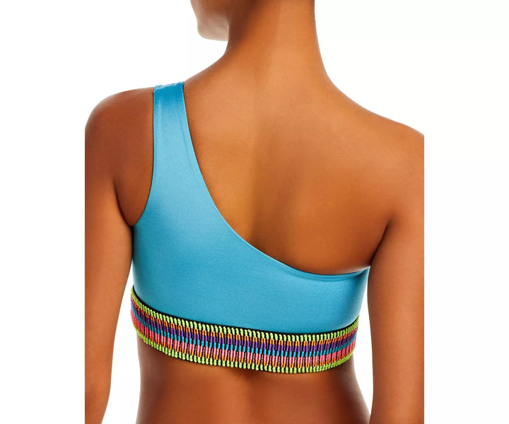 Peixoto Zoni One Shoulder Contrast Trim Bikini Top