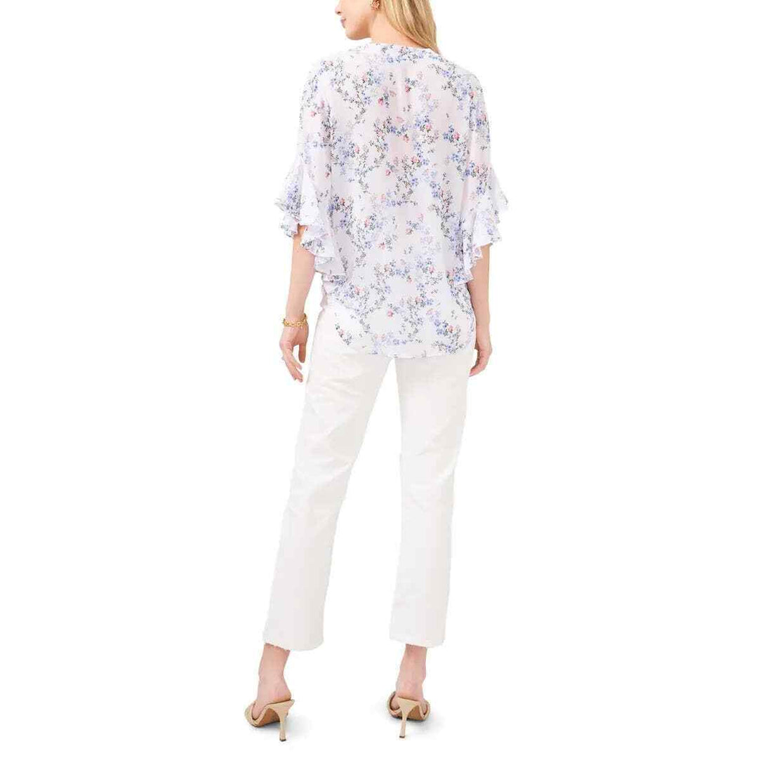 Vince Camuto Rosey Vines Flutter Sleeve Blouse