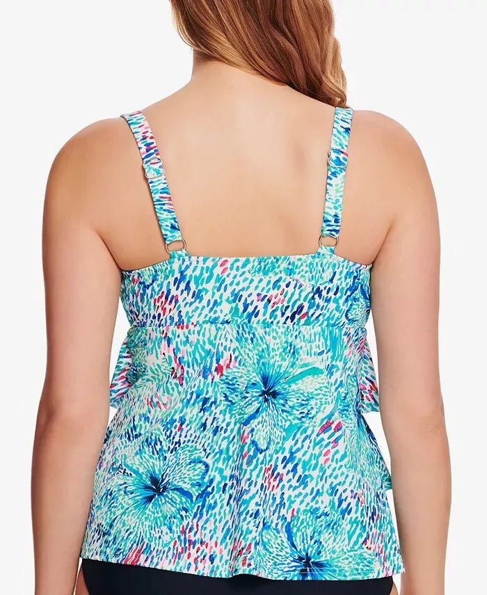 Swim Solutions Printed Triple Tier Tankini Top