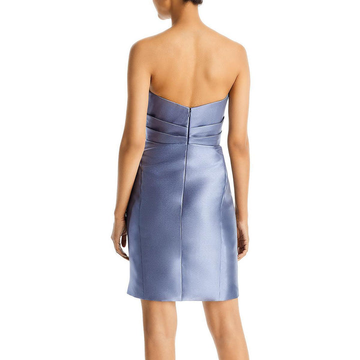 Amsale Pleated Strapless Bodycon Dress