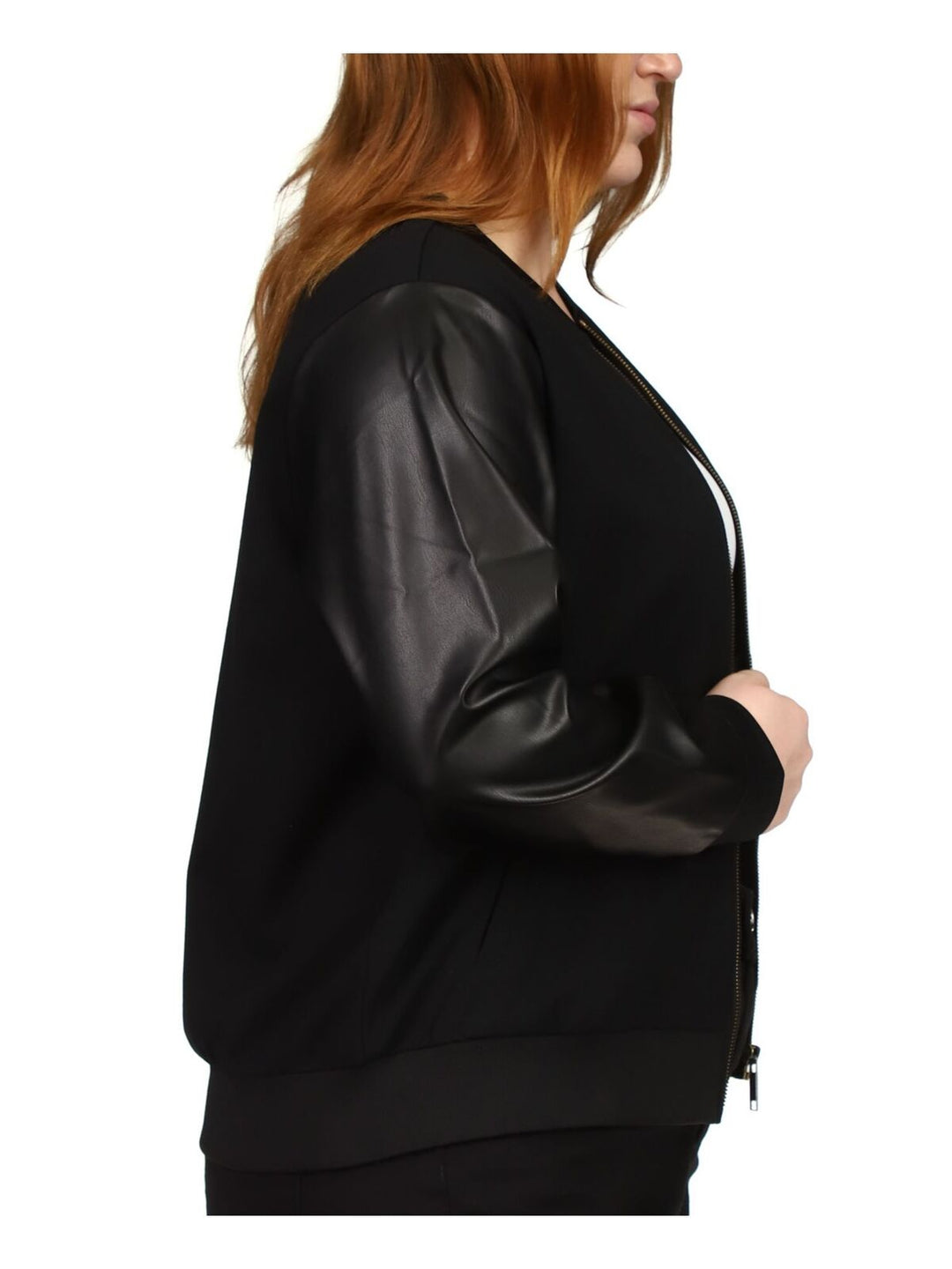 MICHAEL MICHAEL KORS Plus Size Mixed-Media Bomber Jacket