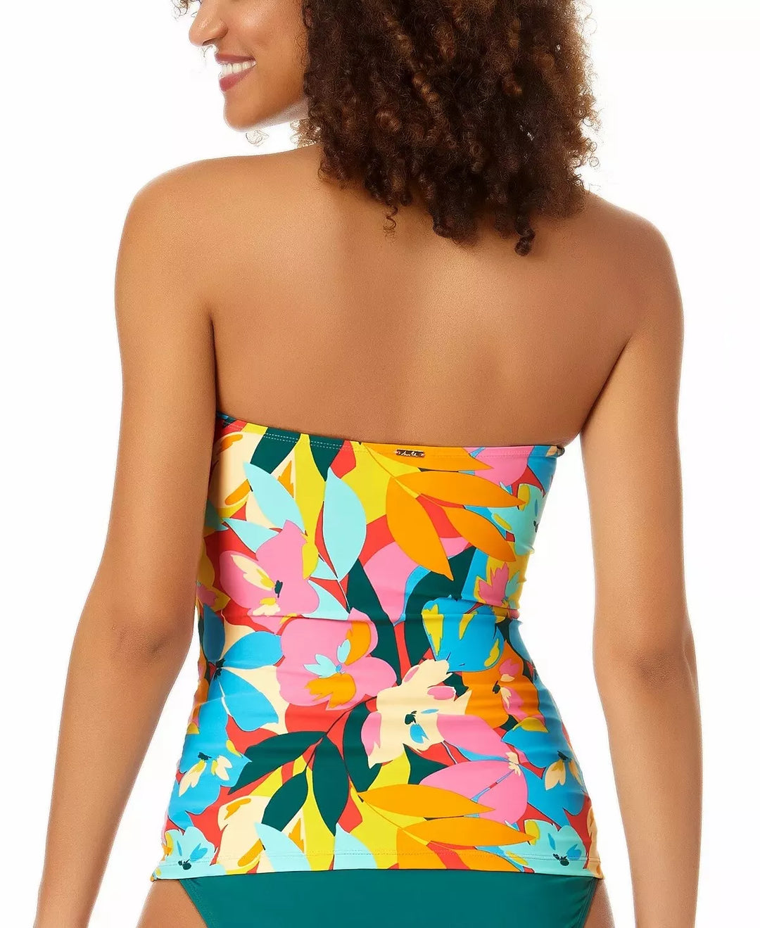 Anne Cole Plumeria Twist Shirred Tankini Top