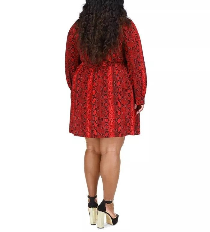 MICHAEL MICHAEL KORS Plus Size Snakeskin-Print Mini Dress