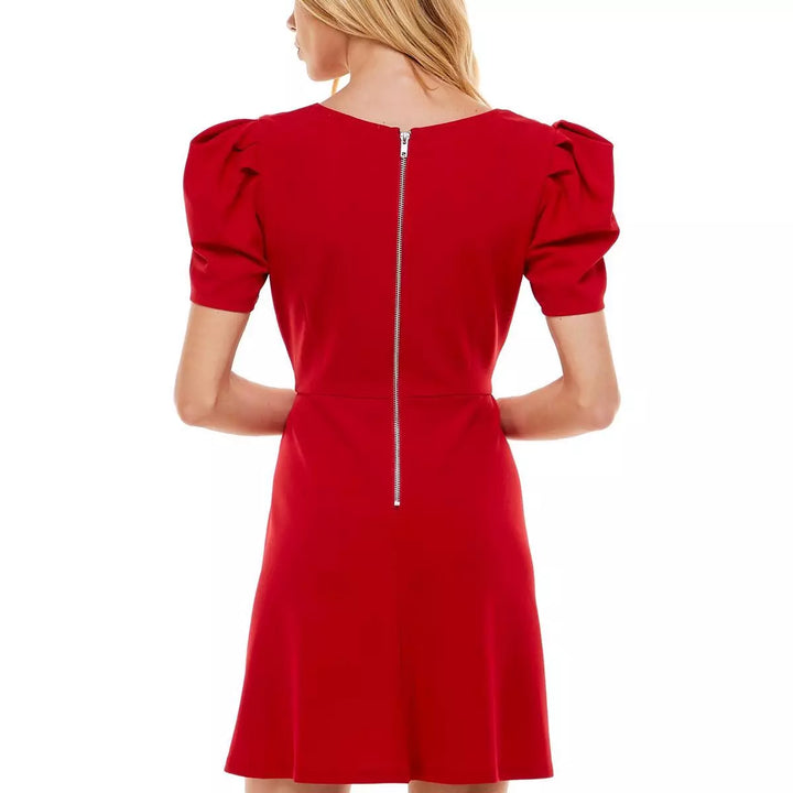 Speechless Square Neck Puff Sleeve Fit & Flare Dress