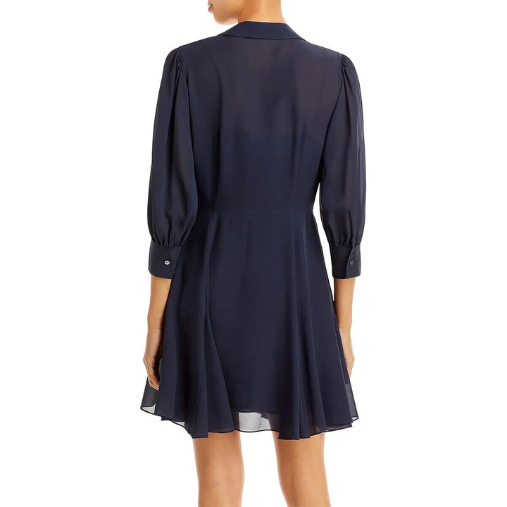 Theory Volume Silk Mini Shirtdress