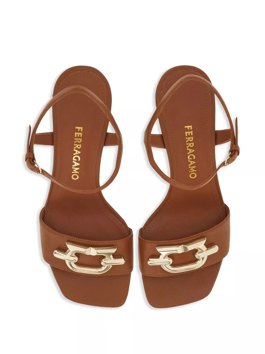 Ferragamo Priscilla 55 Leather Ankle Strap Heel Sandals