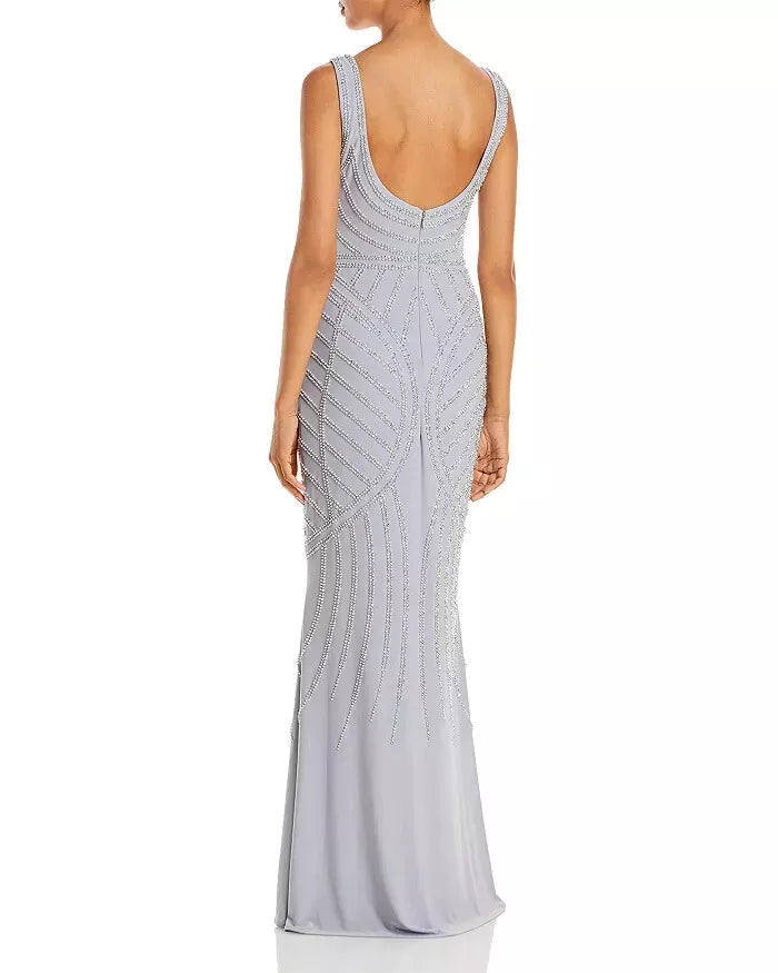 AQUA Embellished Column Gown
