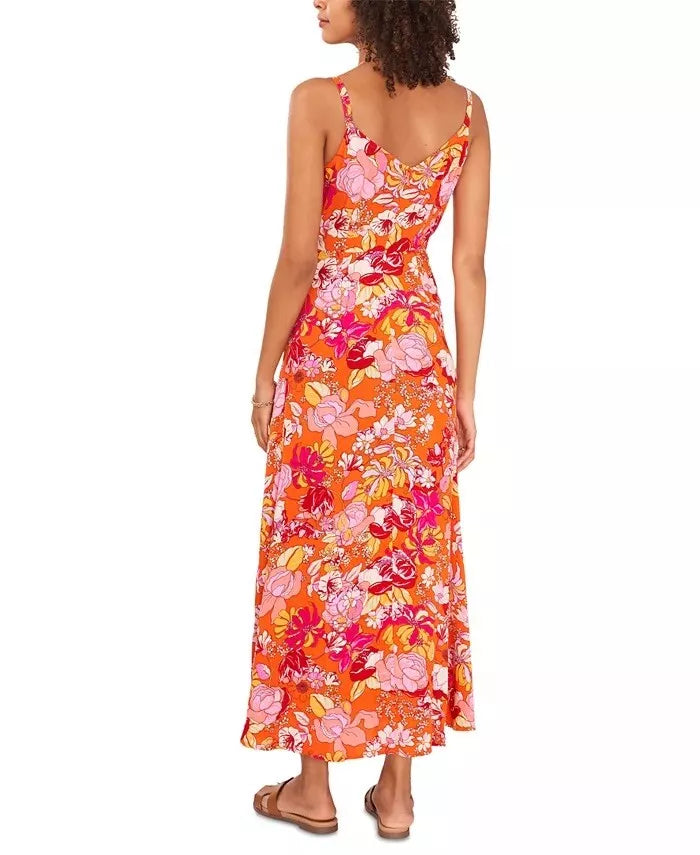 Vince Camuto Floral-Print V-Neck Maxi Dress