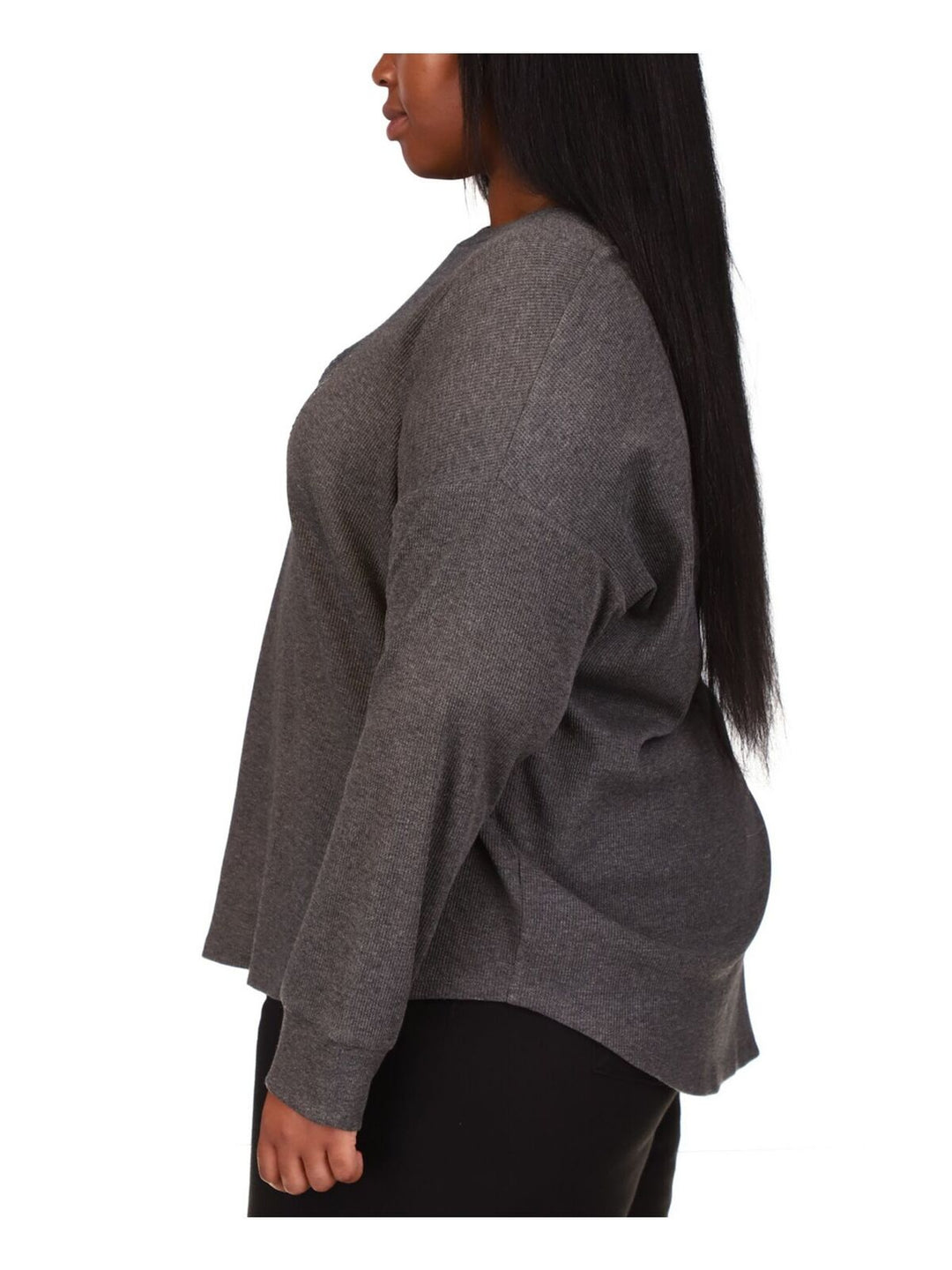 MICHAEL MICHAEL KORS Plus Size Rhinestone Logo Waffle-Knit T-shirt