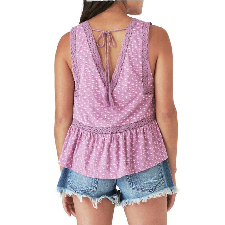 Lucky Brand Geo Lace Trim Tank Top