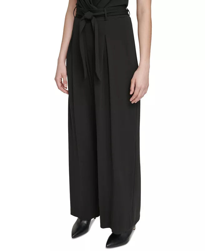 Calvin Klein Belted Pleated-Front Pants