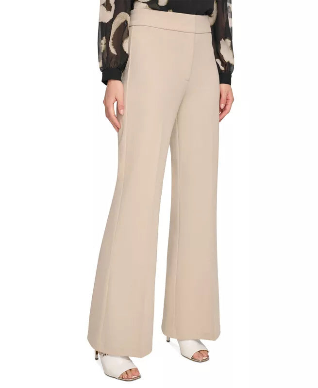 DKNY Polished High Waist Wide Leg Trousers