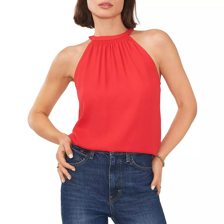 1.STATE Smocked Halter Neck Top