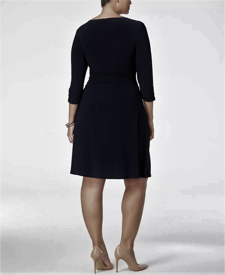 NY Collection Plus Size Ruched A-Line Dress