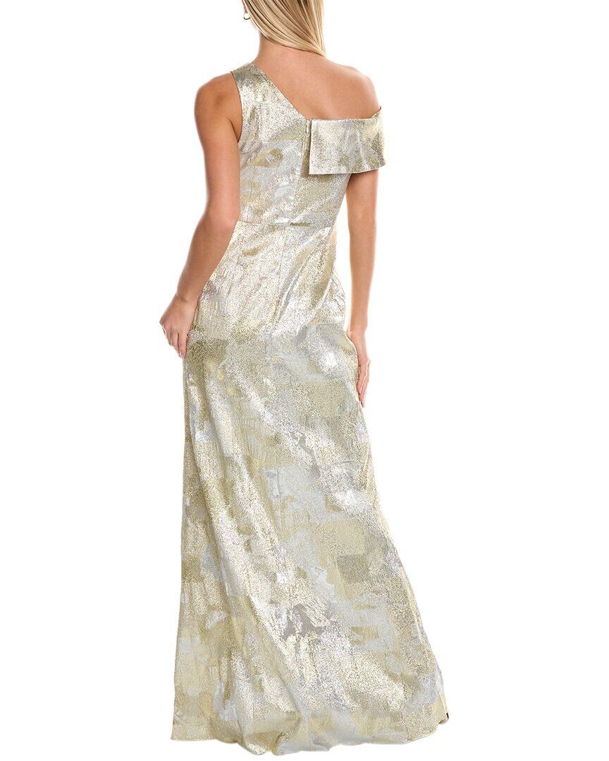 AIDAN MATTOX Jacquard Asymmetrical Gown
