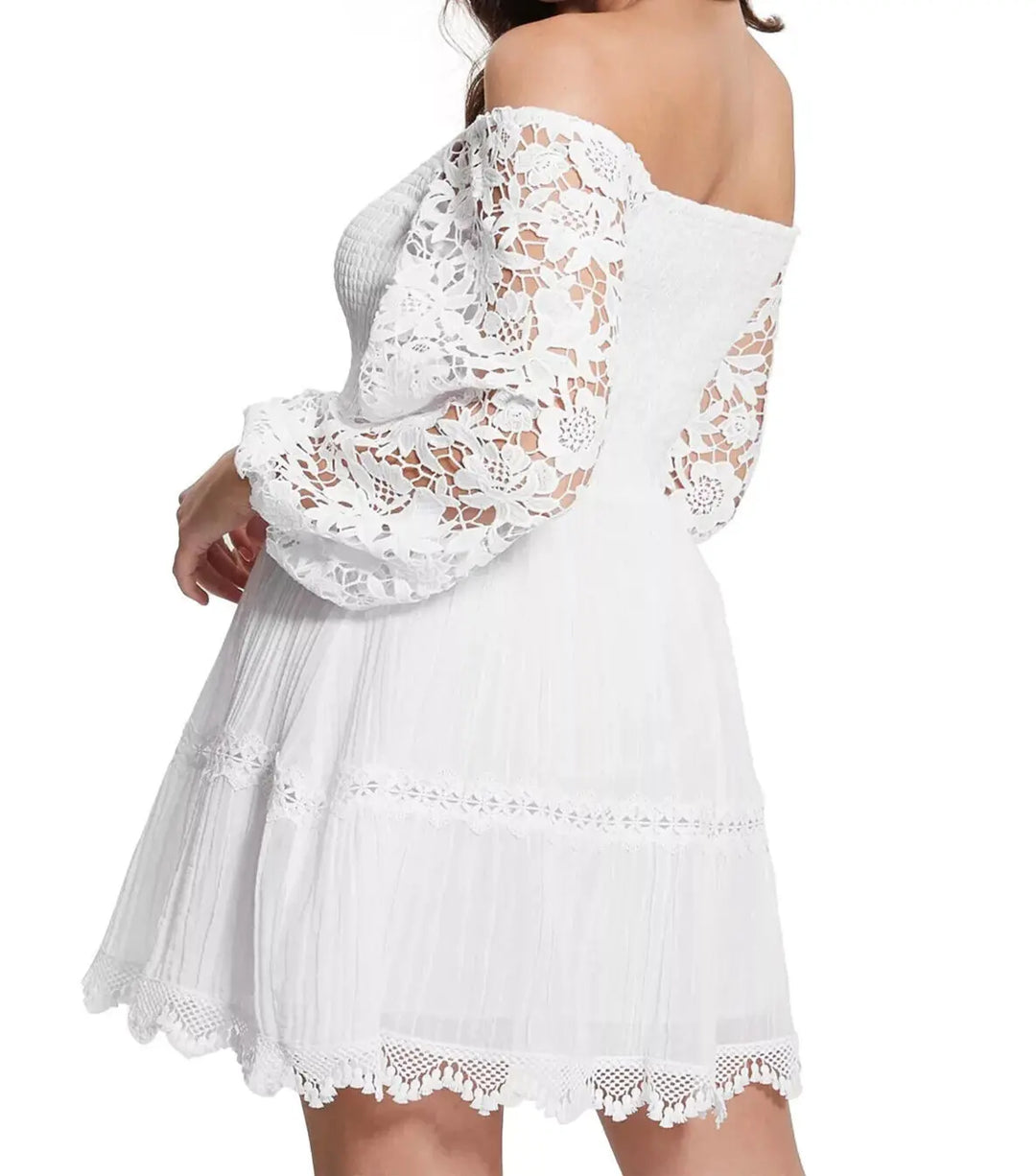 GUESS Katerina Off-The-Shoulder Tiered Dress