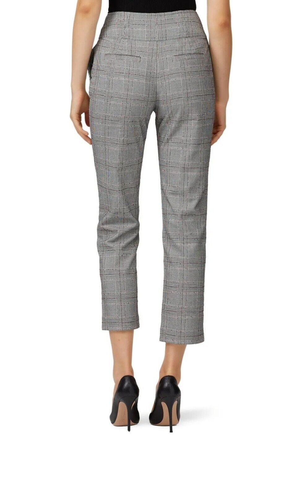 Joie Abony Glen Plaid Cropped Straight-Leg Trousers
