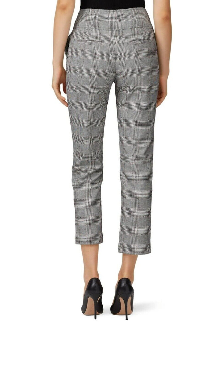 Joie Abony Glen Plaid Cropped Straight-Leg Trousers