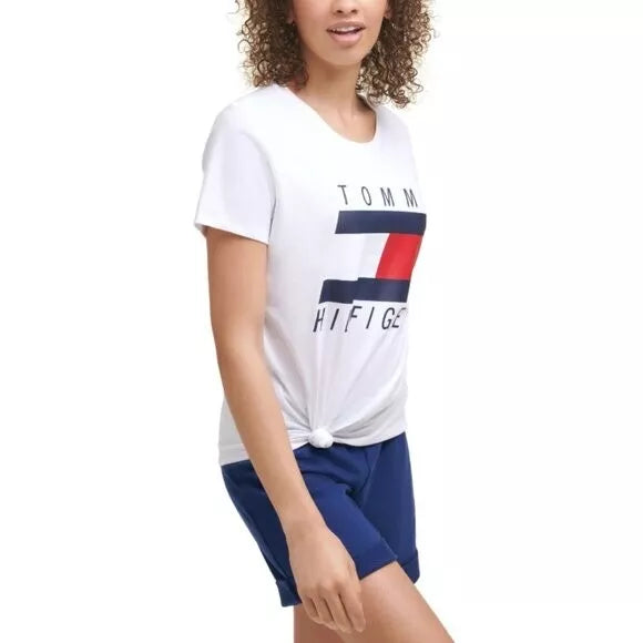Tommy Hilfiger Sport Tie-Front Logo T-Shirt