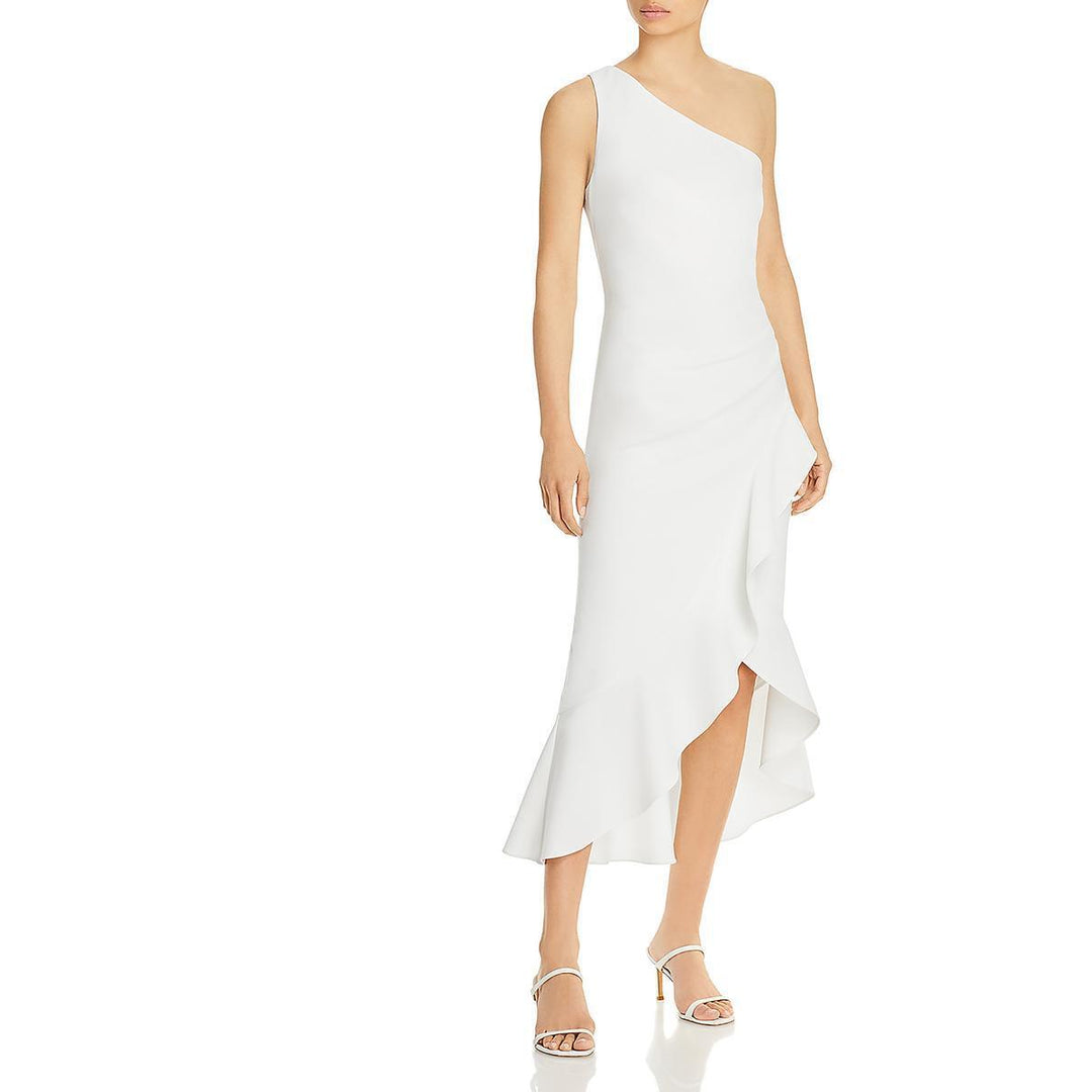 AQUA Off the Shoulder Crepe Cocktail Dress