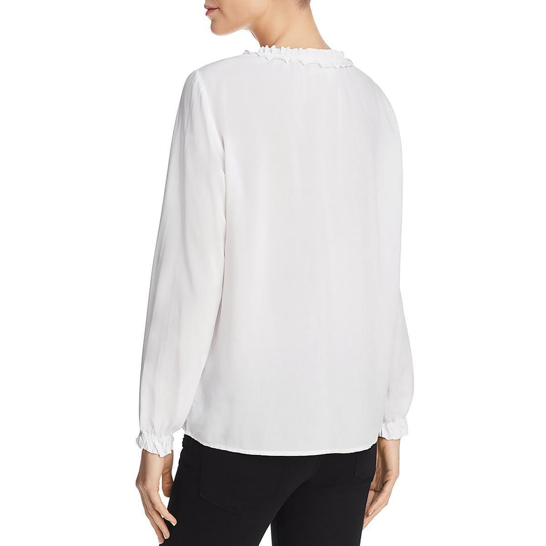 Velvet by Graham & Spencer Samantha Bishop Sleeve Split Neck Blouse